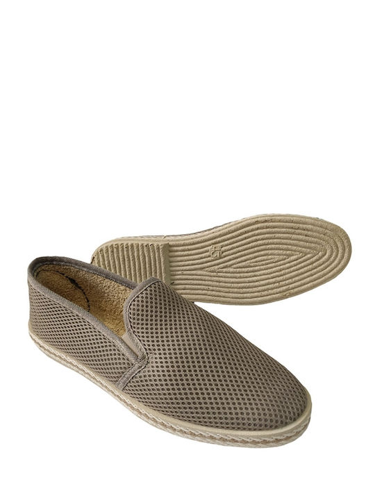 Stoff Herren Slip-Ons Beige