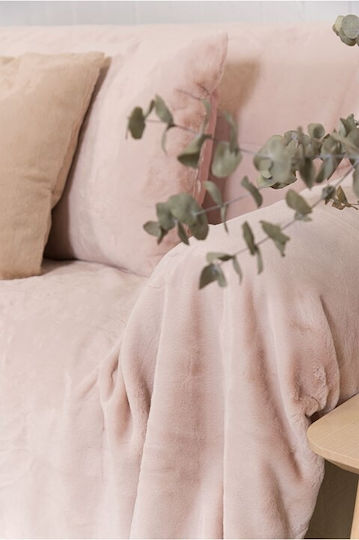 Naf Naf Lapin Armchair Throw 170x170cm Dusty Pink