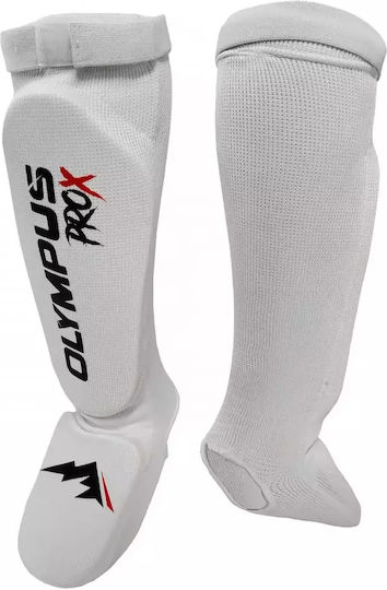 Olympus Sport Cotton Shin Guards Adults White