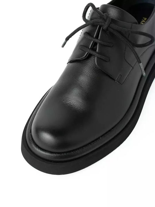 Leder Damen Derby in Schwarz Farbe