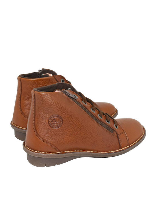 Leder Stiefeletten Damen Braun