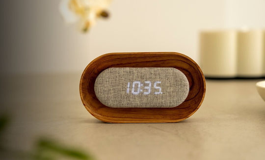 Gingko Lumos Clock Oval White Ash G07o-ah 703556206888