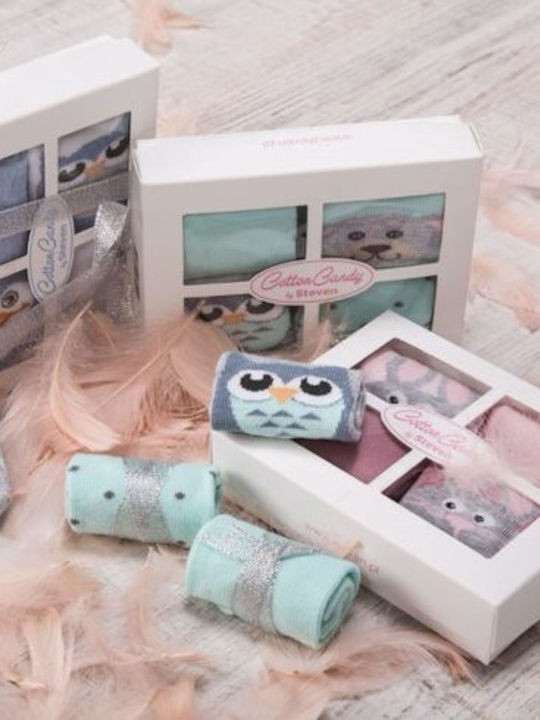 Steven Παιδικές Κάλτσες Γαλάζιο 4 Ζευγάρια