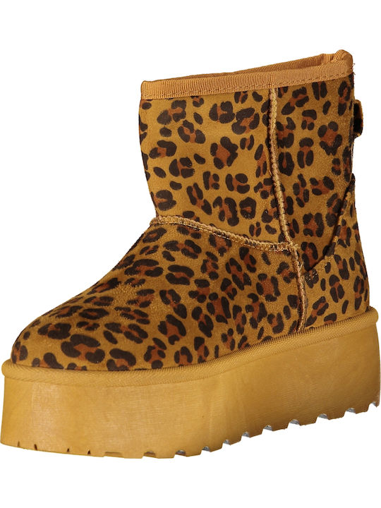 Stiefeletten Damen mit Pelz Braun