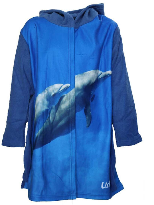 Kids' Robe Winter Fleece Blue Usrh053a