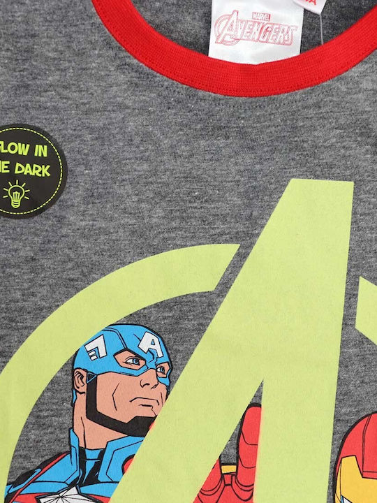 Marvel Παιδική Πιτζάμα Καλοκαιρινή Γκρι