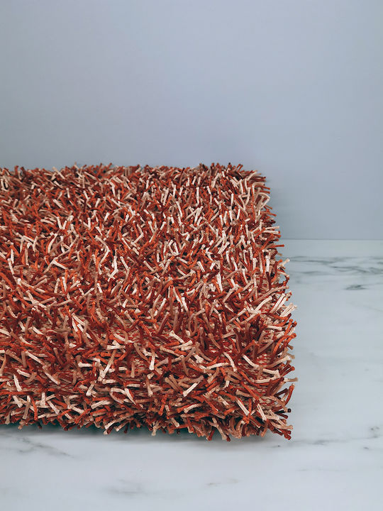 Χαλί Shaggy 140x200cm Πορτοκαλί-εκρού