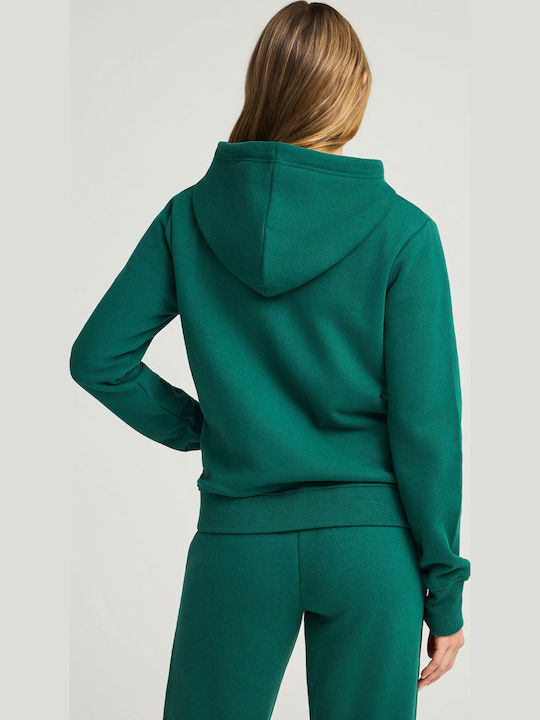 Women's Sweatshirt Jacket Hooded Green