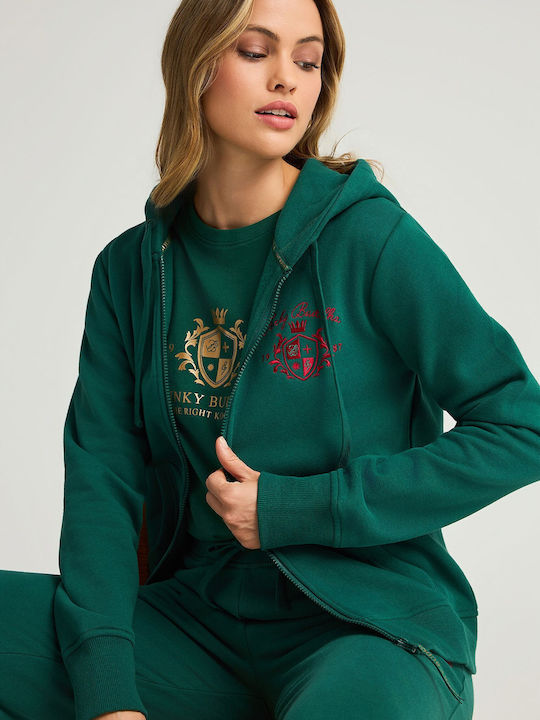 Women's Sweatshirt Jacket Hooded Green