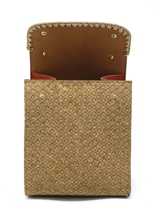 Leder Damentasche Rucksack Beige
