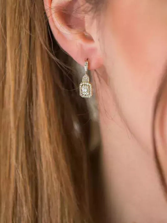 Set with Necklace , Earrings & Ring from Gold 14K with Stones