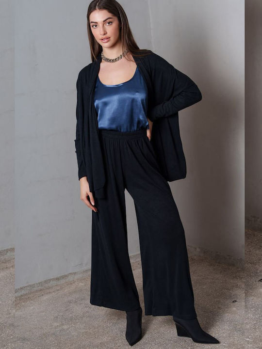 Collectiva Noir Women's Fabric Trousers Black