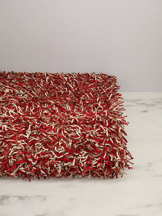 Χαλί Shaggy 120x180cm Κόκκινο-λευκό Χαλί Shaggy 120x180cm Κόκκινο-λευκό