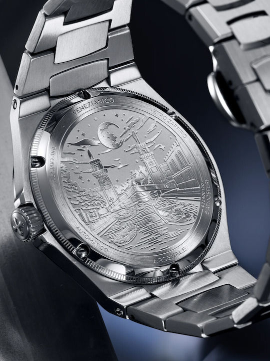 Venezianico Men's Watch Automatic with Silver Metal Bracelet