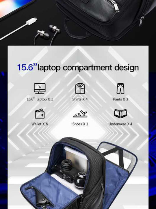 Bopai Τσάντα Πλάτης για Laptop 15.6" σε Μαύρο χρώμα 61-126261