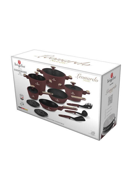Berlinger Haus Leonardo Collection Aluminum Cookware Set With Non-Stick Coating 6 Pieces