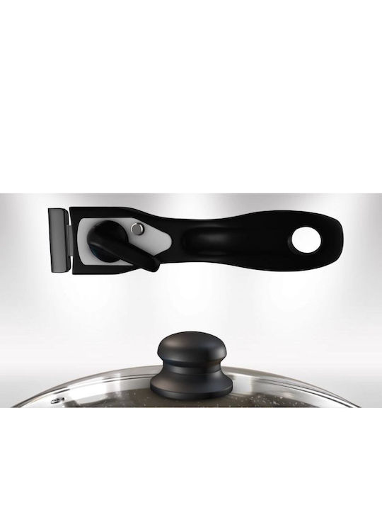 Herzberg Aluminum Pots Set Black with Stone Coating 3 Pieces