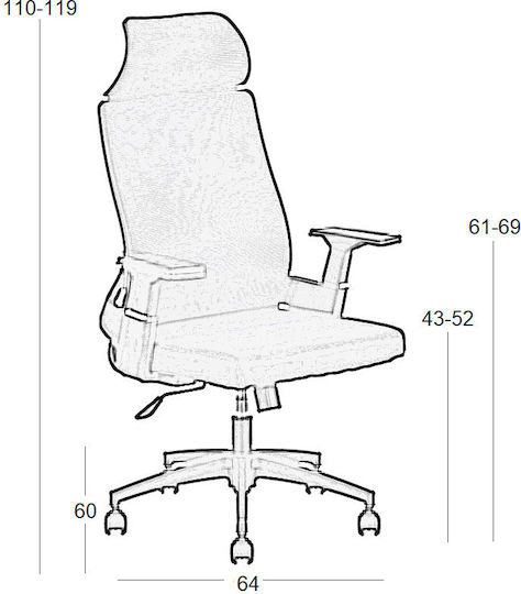 Zita Plus A9925 Exekutive Bürostuhl mit Arme Schwarz