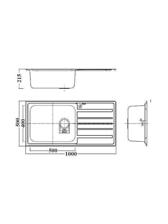 Karag BL 821 BL821 Drop-In Мивка Inox Сатен Ш100xД50см Сребрист