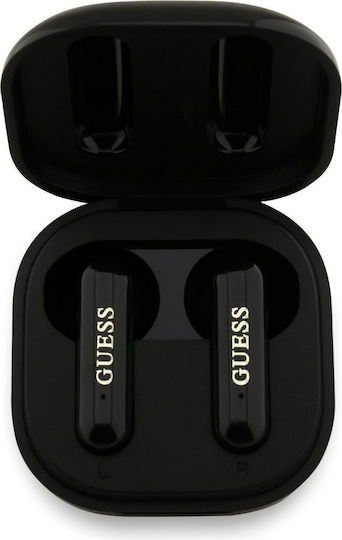 Guess 4G Metal Logo In-ear Bluetooth Handsfree Earphones with Charging Case Black
