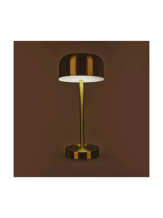 Metall Tischlampe LED mit Gold Schirm und Basis