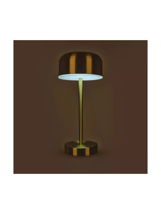 Metall Tischlampe LED mit Gold Schirm und Basis