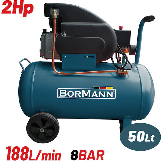 Bormann Bat5012 Single-Phase Air Compressors 93dB with Power 2hp and Airtank 50lt 042396