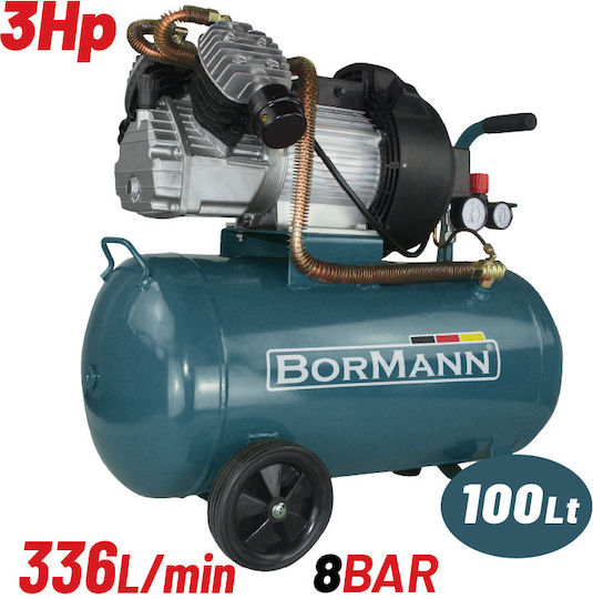 Bormann BAT5015 Einphasig Luftkompressor mit Leistung 3hp und Lufttank 100Es 053323