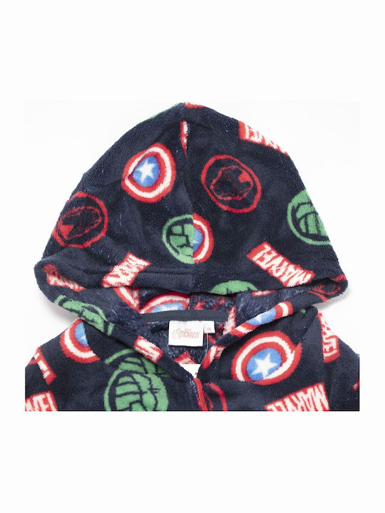 Marvel Παιδική Ρόμπα Χειμωνιάτικη Fleece Σκούρο Μπλε