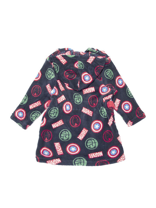 Marvel Kinder Bademantel Winterlich Fleece Dark Blue