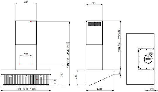 Bertazzoni Șemineu Hotă 120cm Inox