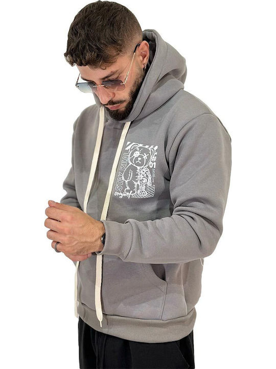 Φούτερ με Κουκούλα Grey