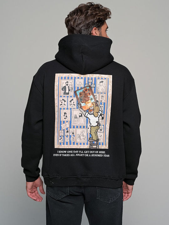 Vincent Sweatshirt with Hood Black