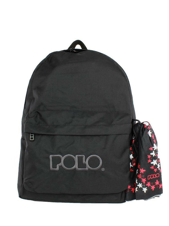 Polo Original Scarf Σχολική Τσάντα Πλάτης Γυμνασίου - Λυκείου Μαύρη 20lt 2024