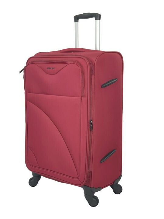 Forecast 8317 Mittlerer Reisekoffer Weichschalen Rot mit 2 Räder Höhe 60cm