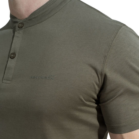 Μπλούζα Κοντομάνικη Romeo Henley Black Pentagon