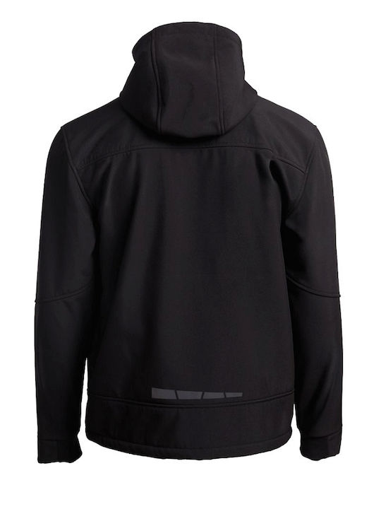 Stenso Rune Μπουφάν Εργασίας Softshell με Επένδυση Fleece και με Κουκούλα Μαύρο