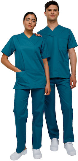 Ultima Unisex Σετ Ιατρικό Παντελόνι και Μπλούζα Πράσινο από Βαμβάκι και Πολυεστέρα