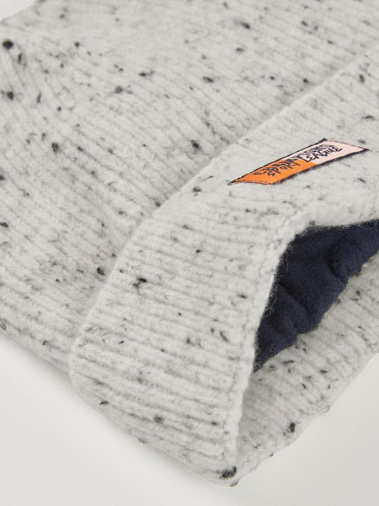 Kids Beanie Set with Scarf Knitted Gray 2pcs