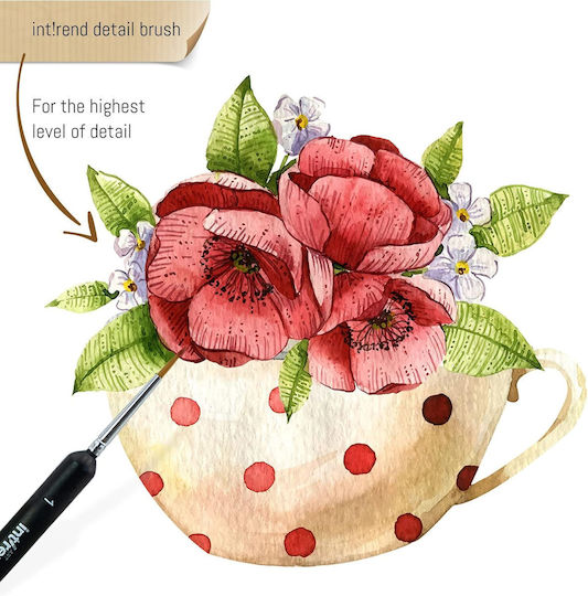 Set 4 Perii De Precizie Intrend Premium Acuarelă Ulei Acrilic Pictură Față Artă Unghii