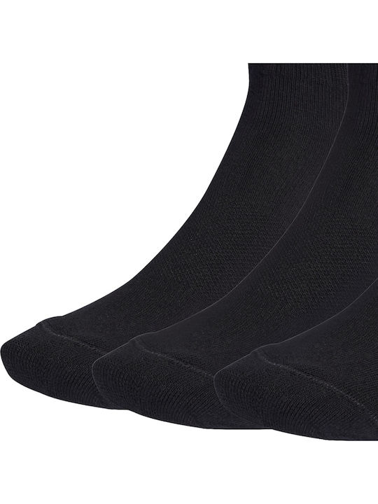 adidas Performance 3-Stripes Cushioned Athletic Socks BLACK-WHITE 3 Pairs