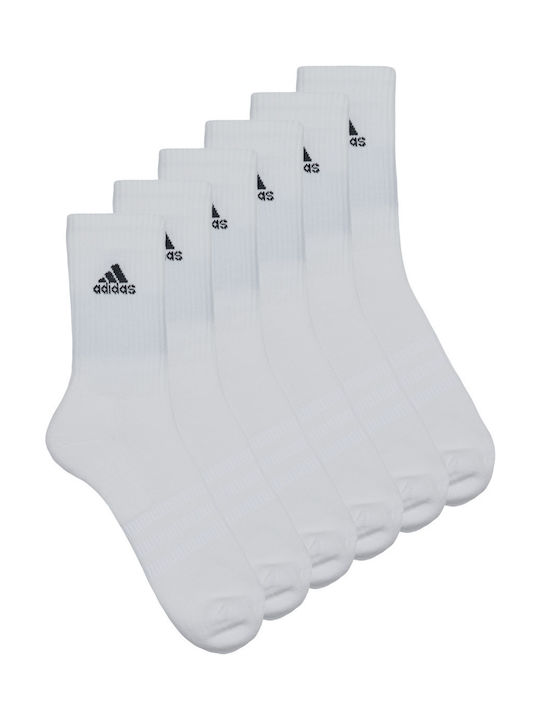 adidas Cushioned Αθλητικές Κάλτσες Λευκές 6 Ζεύγη