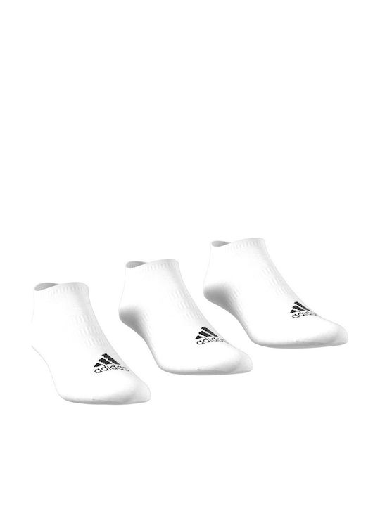 adidas Thin Light Αθλητικές Κάλτσες Λευκές 3 Ζεύγη