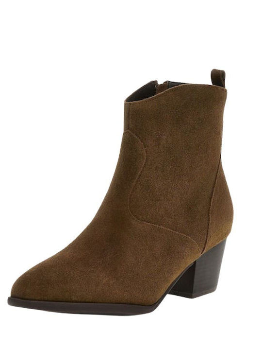 Leder Stiefeletten Damen Braun