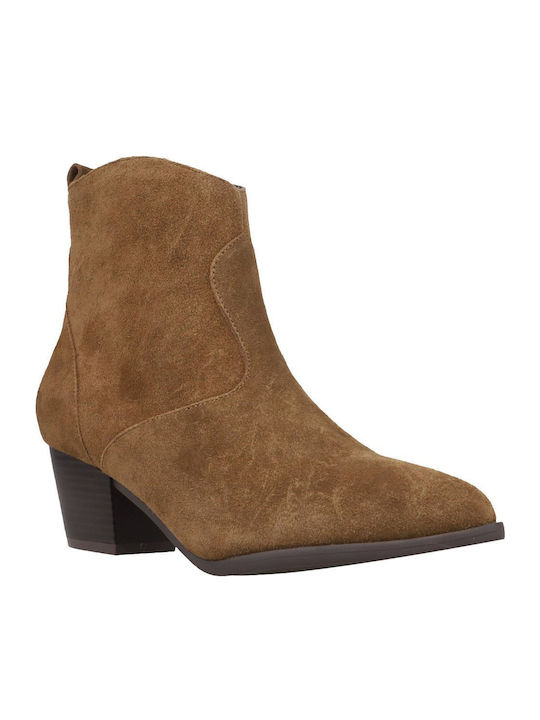 Leder Stiefeletten Damen Braun