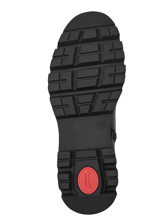 Leder Stiefeletten Damen Schwarz