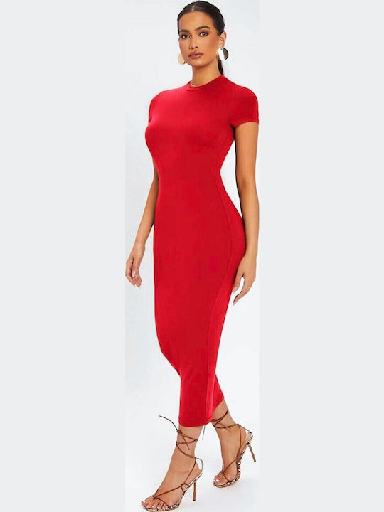 Καλοκαιρινό Midi Βραδινό Φόρεμα Red