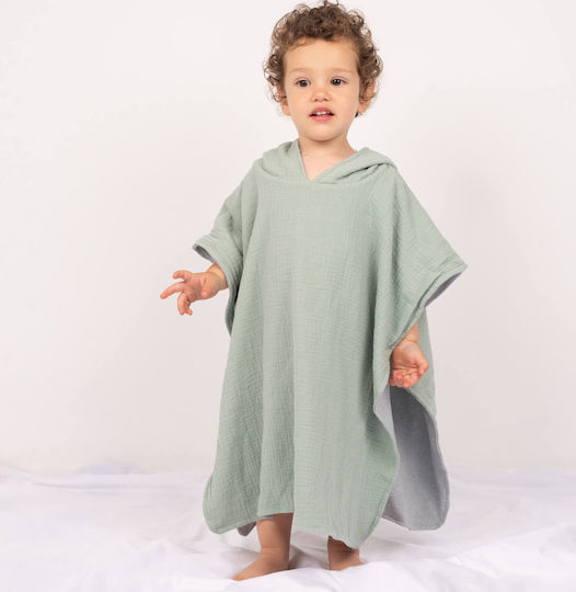 Beach Towel Kids Poncho Made Double Muslin Terry Kidizi 2-5 Years Old Rosa