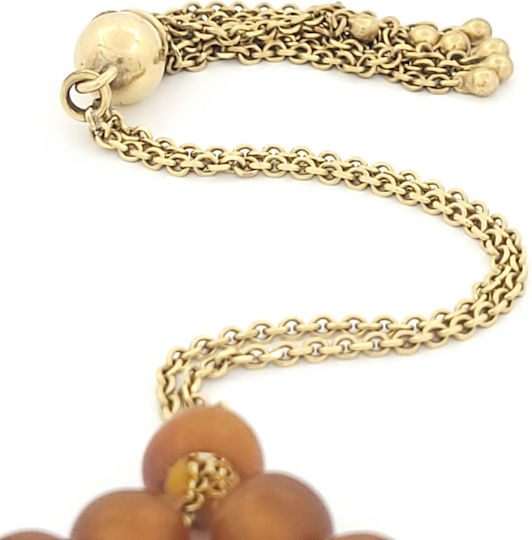 Perle de îngrijorare Amber de lungime 22buc Auriu