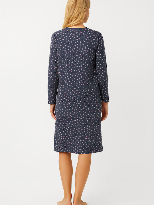Cherry Winter Damen Nachthemd Anthracite